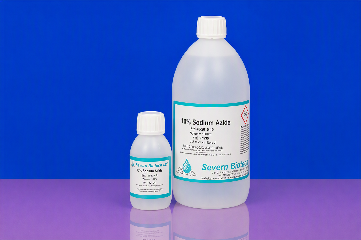 10% Sodium Azide Solutions 100ml and 1Ltr